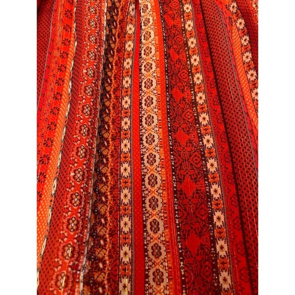 Loft Women's Red Skirt Size L Bohemian Print Elastic Waist - Picture 3 of 7